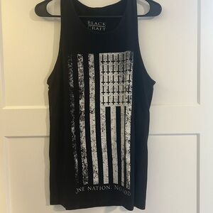 BlackCraft Black Tank Top with Graphic Design